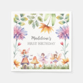 Serviette En Papier Fairy First Magical Garden 1er anniversaire (Devant)