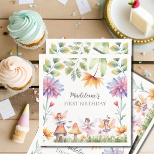 Serviette En Papier Fairy First Magical Garden 1er anniversaire