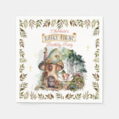 Serviette En Papier Fairy First Woodland Animaux Champignons 1er anniv (Devant)