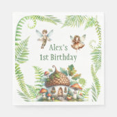 Serviette En Papier Fairy Forest Garden Genre Neutre 1er anniversaire (Devant)
