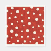 Serviette En Papier Fairy Mushroom Red and White Polka Dot Pattern (Devant)