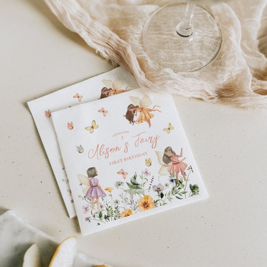 Serviette En Papier Fairy Premier anniversaire