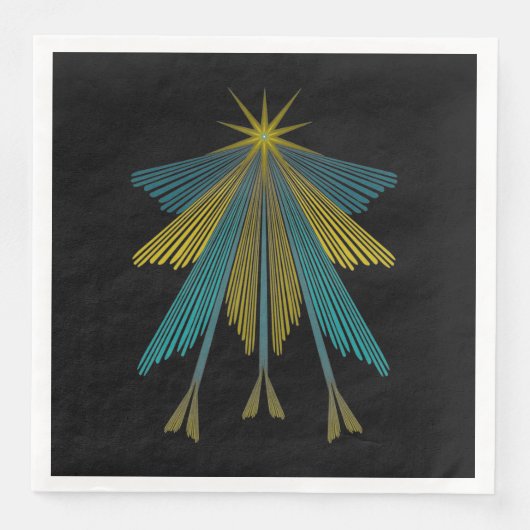 Serviette En Papier Fairy Stars Papier noir serviettes (Devant)