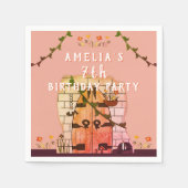 Serviette En Papier Fairy Tale Porte Flower Dessin Fille fête d'annive (Devant)