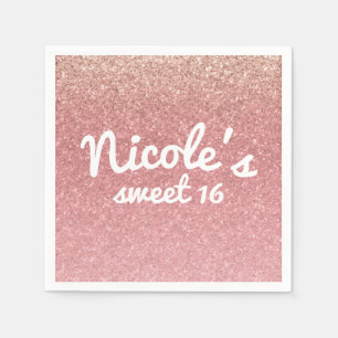 Serviette En Papier Fairy Tale Rose Parties scintillant Douce 16 Anniv