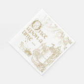 Serviette En Papier Fairy Tale Thème Château Carriage Or (Coin)