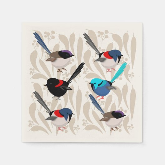 Serviette En Papier Fairy Wrens (Devant)