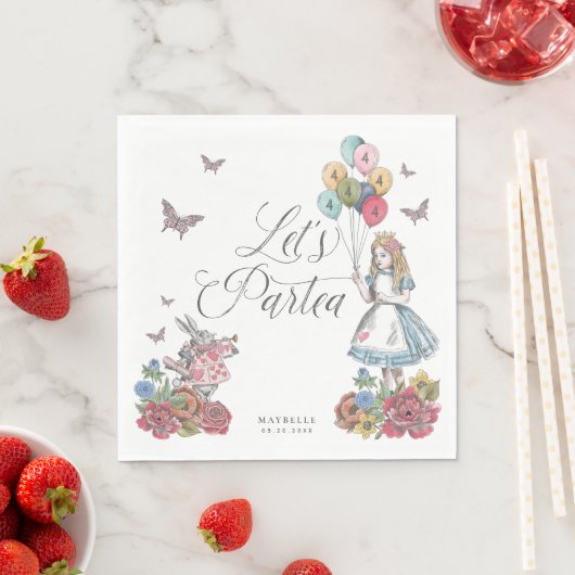 Serviette En Papier Fairytale Alice au pays des merveilles Anniversair (En situation)