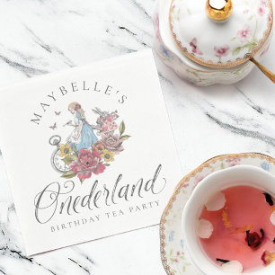 Serviette En Papier Fairytale Alice dans ONEderland Anniversaire Tea P