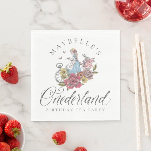 Serviette En Papier Fairytale Alice dans ONEderland Anniversaire Tea P (En situation)