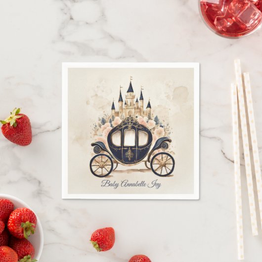 Serviette En Papier Fairytale Carriage and Castle (En situation)