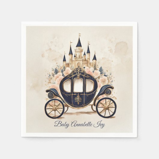 Serviette En Papier Fairytale Carriage and Castle (Devant)