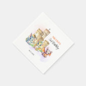 Serviette En Papier Fairytale Cute Baby Dragons Château Anniversaire (Coin)