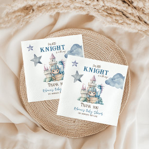 Serviette En Papier Fairytale Dreamy Dragon Blue Knight Baby shower