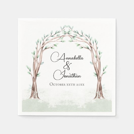 Serviette En Papier Fairytale Entrée du Mariage forestier (Devant)