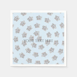 Serviette En Papier Fairytale Vintage Crown Blue Party Napkins