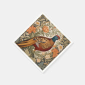 Serviette En Papier Faisan Floral Vintage Inspiré de William Morris (Coin)