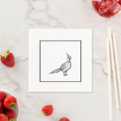 Serviette En Papier Faisan, thème oiseau (En situation)