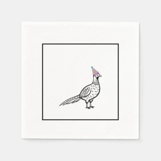 Serviette En Papier Faisan, thème oiseau (Devant)