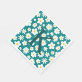 Serviette En Papier Faisée graphique moderne Turquoise (Coin)