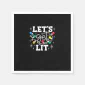 Serviette En Papier Faisons des lumières de Noël amusantes Rétro (Devant)