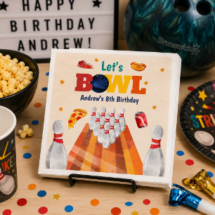 Serviette En Papier Faisons du Bowling Nappe d'anniversaire Bowling