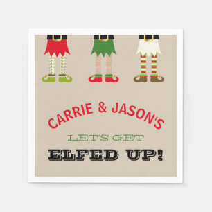 Serviette En Papier Faisons la fête avec les lutins ! Fête de Noël Lut