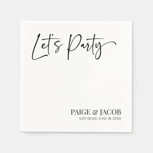 Serviette En Papier Faisons la fête classique moderne minimal Mariage (Devant)