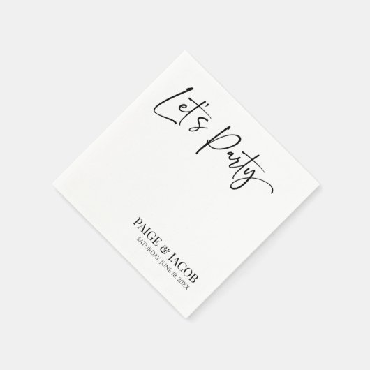 Serviette En Papier Faisons la fête classique moderne minimal Mariage (Coin)