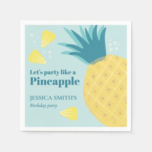 Serviette En Papier Faisons la fête comme un ananas (Devant)