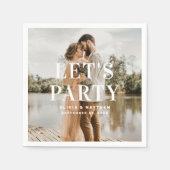 Serviette En Papier Faisons la fête. Mariage de typographie minimalist (Devant)