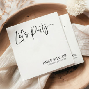 Serviette En Papier Faisons la Fête Mariage Moderne Minimaliste Classi