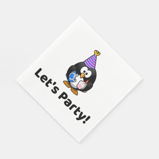 Serviette En Papier Faisons la fête ! Pingin Funny fête d'anniversaire (Coin)