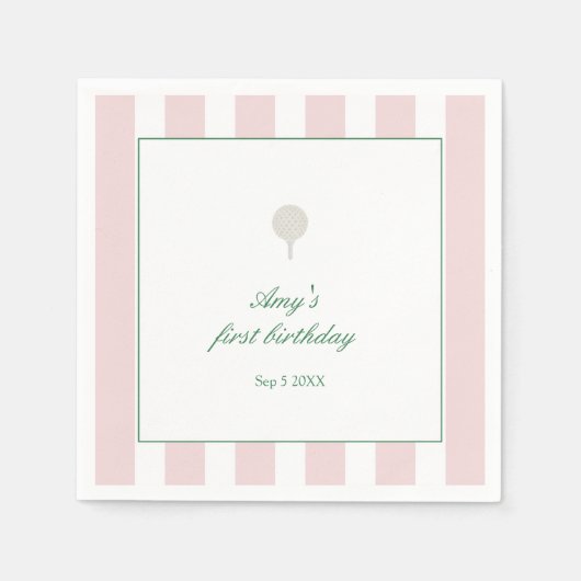 Serviette En Papier Faisons la fête Pink Golf Party Napkins (Devant)