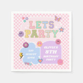 Serviette En Papier Faisons la fête Preppy Varsity Patch Anniversaire (Devant)