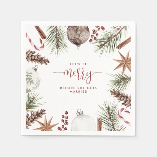 Serviette En Papier Faisons la fête Shower de mariage rustique de Noël (Devant)