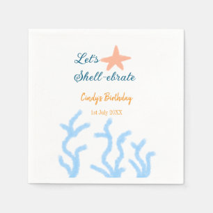 Serviette En Papier Faisons la fête sous l'anniversaire bleu marine