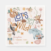 Serviette En Papier Faisons un safari sauvage animaux anniversaires de (Devant)