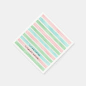 Serviette En Papier "Faisons un splash | Aquarelle rose bleu vert (Coin)