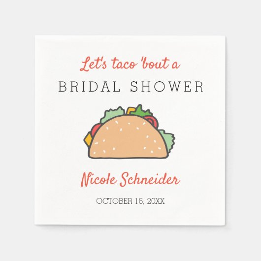 Serviette En Papier Faisons un Taco pour une Fête de Fiançailles Fiest (Devant)