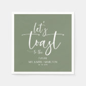 Serviette En Papier Faisons un toast Chic Calligraphy Engagement Party (Devant)