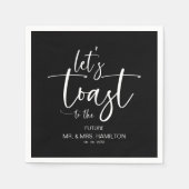Serviette En Papier Faisons un toast Chic Calligraphy Engagement Party (Devant)