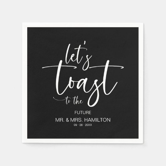 Serviette En Papier Faisons un toast Chic Calligraphy Engagement Party (Devant)