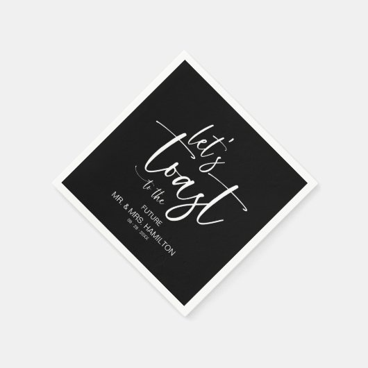 Serviette En Papier Faisons un toast Chic Calligraphy Engagement Party (Coin)