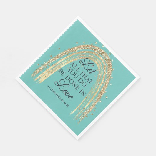 Serviette En Papier Fait Dans L'Amour Gold Rainbow (Coin)