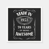 Serviette En Papier Fait en 1953 70 ans d'être génial anniversaire 202 (Devant)