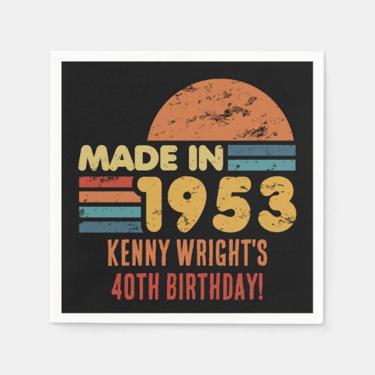 Serviette En Papier Fait En 1953 70e Anniversaire (Devant)