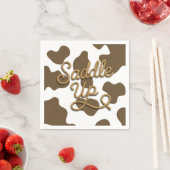 Serviette En Papier Faites Chevaucher Vache Brune Country Western Rode (En situation)