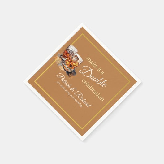 Serviette En Papier Faites-en une double fête Brown Whiskey Glass (Coin)