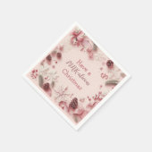 Serviette En Papier Faites un Noël à la ROSE (Coin)